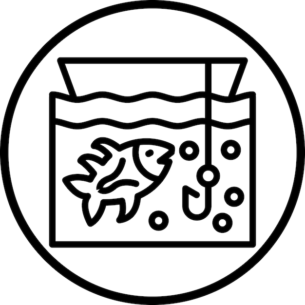 Estilo del icono de la pesca de aguas profundas