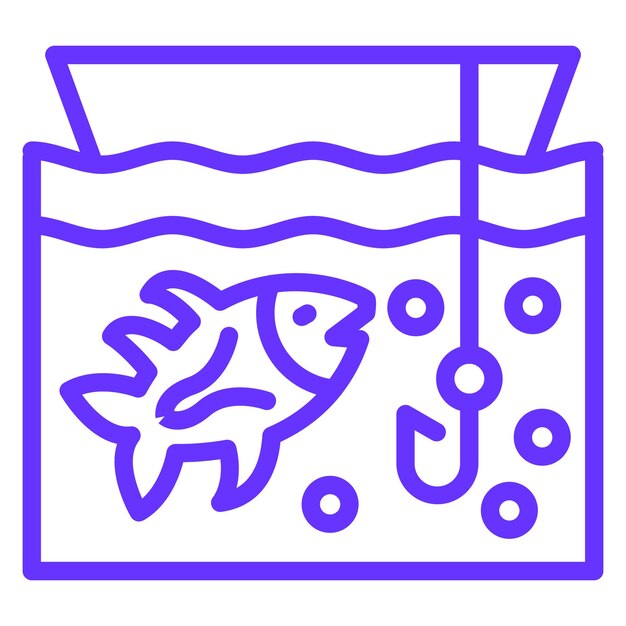 Estilo del icono de la pesca de aguas profundas
