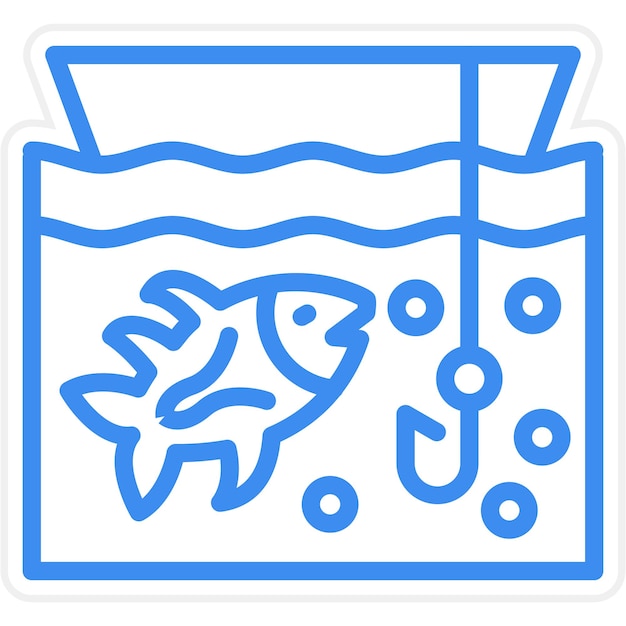 Estilo del icono de la pesca de aguas profundas