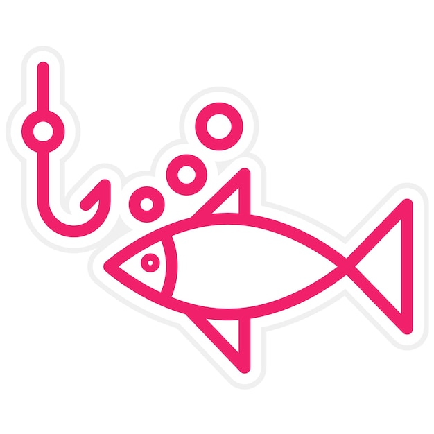Estilo de icono de pesca de diseño vectorial