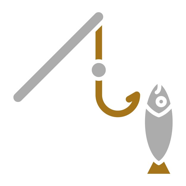 Estilo de icono de pesca de diseño vectorial