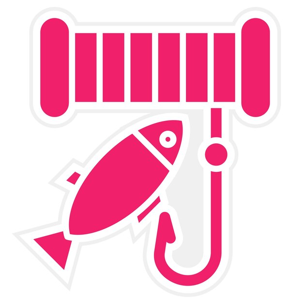 Estilo de icono de pesca de diseño vectorial
