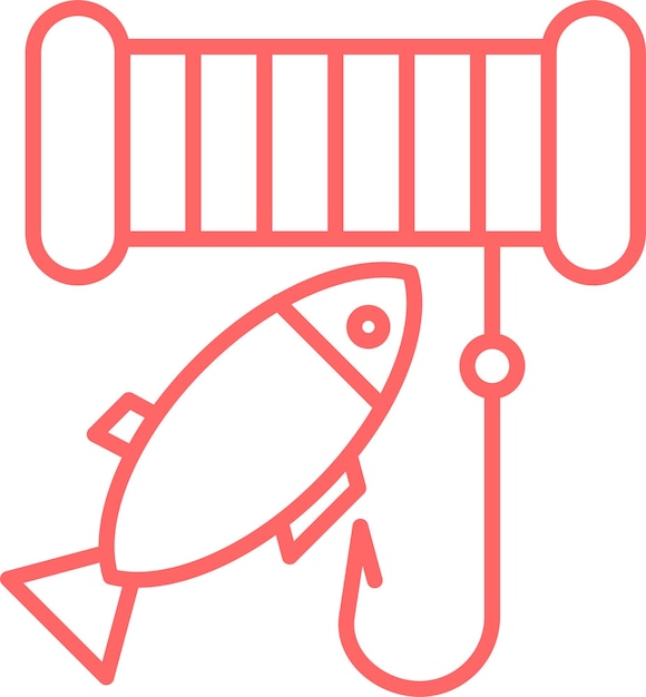 Estilo de icono de pesca de diseño vectorial
