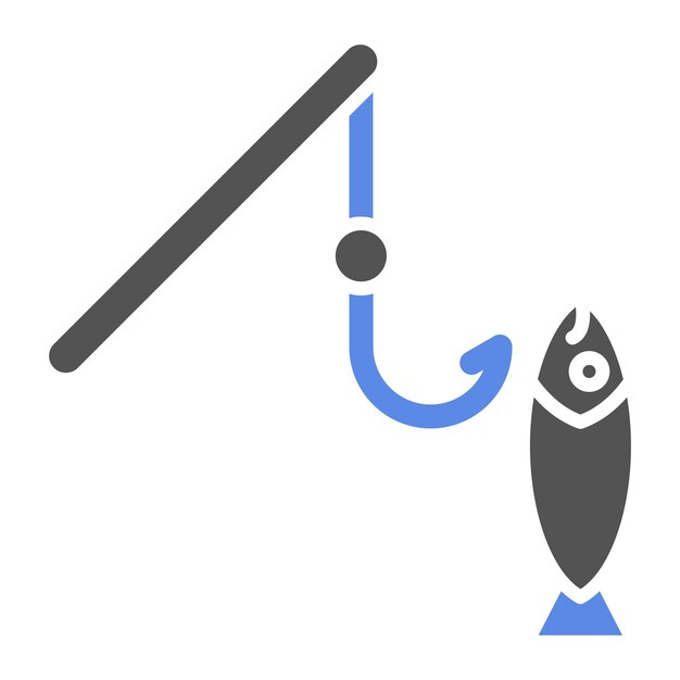 Estilo de icono de pesca de diseño vectorial