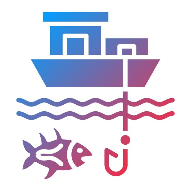 Estilo del icono de la pesca de juegos grandes