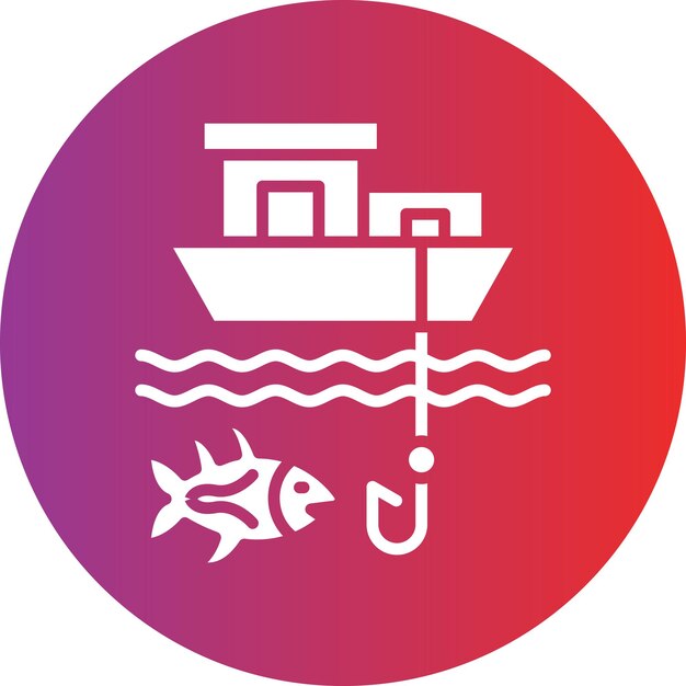 Estilo del icono de la pesca de juegos grandes