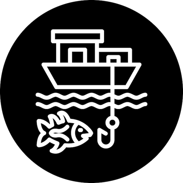 Estilo del icono de la pesca de juegos grandes