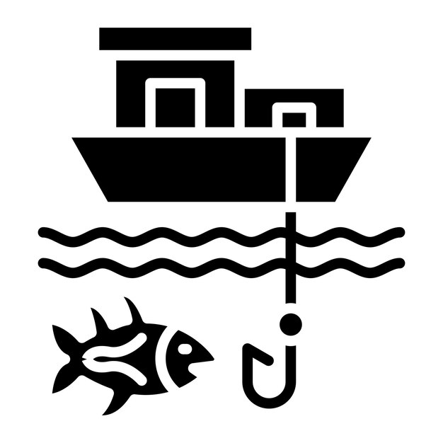 Estilo del icono de la pesca de juegos grandes