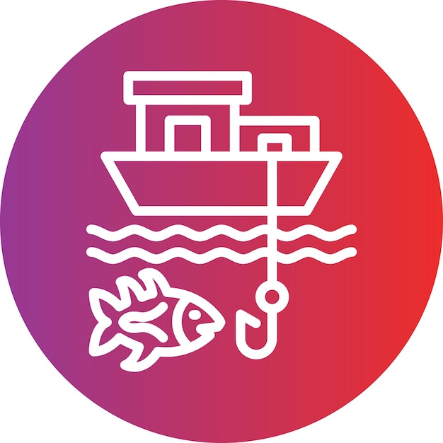 Estilo del icono de la pesca de juegos grandes