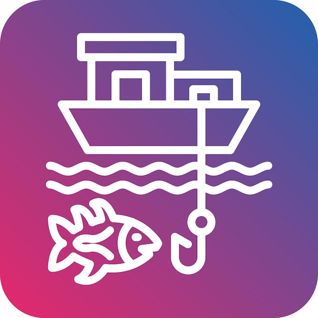 Estilo del icono de la pesca de juegos grandes