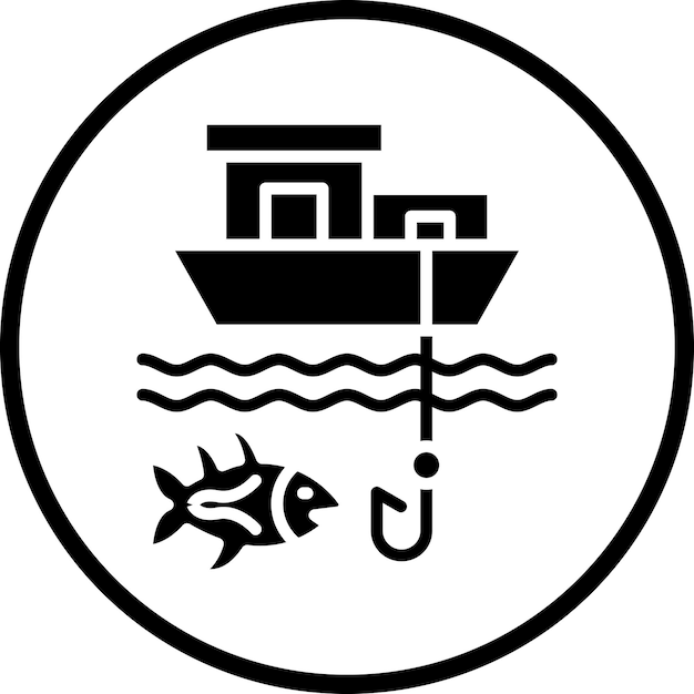 Estilo del icono de la pesca de juegos grandes