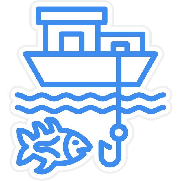 Estilo del icono de la pesca de juegos grandes