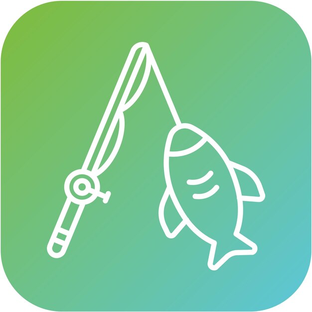 Estilo del icono de la pesca de juegos grandes