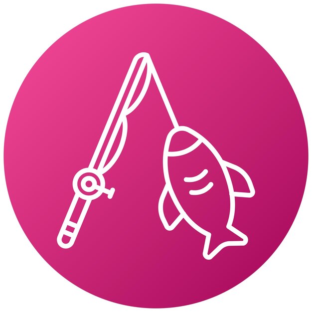 Estilo del icono de la pesca de juegos grandes