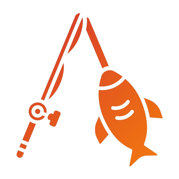 Estilo del icono de la pesca de juegos grandes