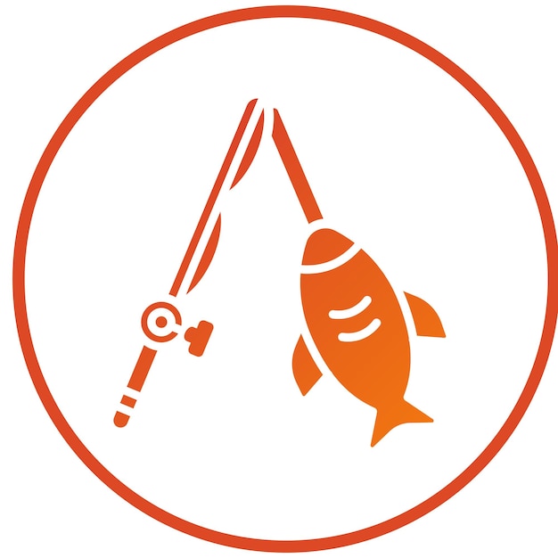 Estilo del icono de la pesca de juegos grandes