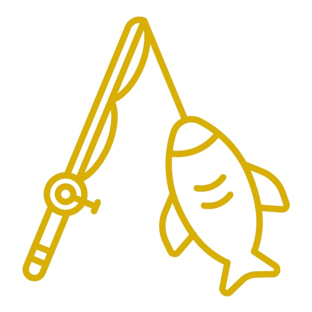 Estilo del icono de la pesca de juegos grandes