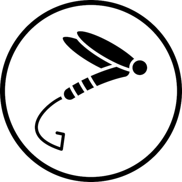 Estilo del icono de la pesca con mosca