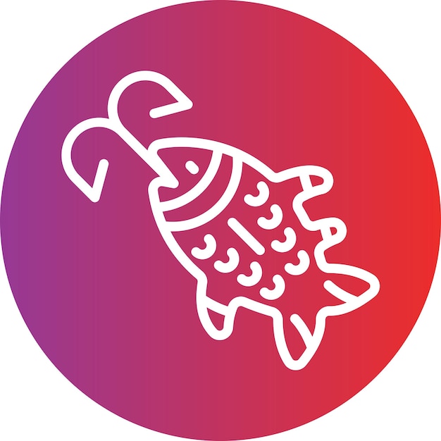 Estilo del icono del pez con gancho