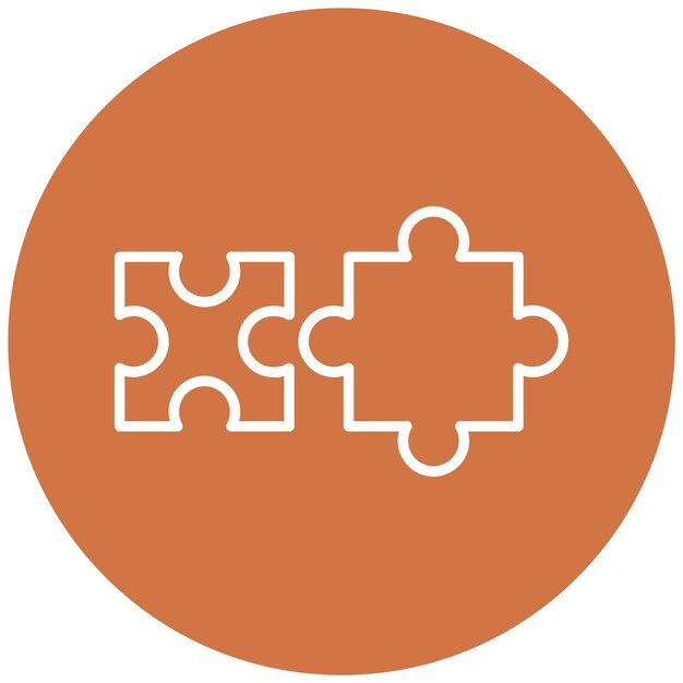 Estilo del icono de la pieza de rompecabezas de diseño vectorial