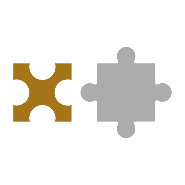 Estilo del icono de la pieza de rompecabezas de diseño vectorial