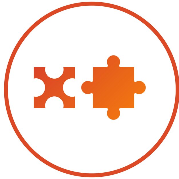 Estilo del icono de la pieza de rompecabezas de diseño vectorial