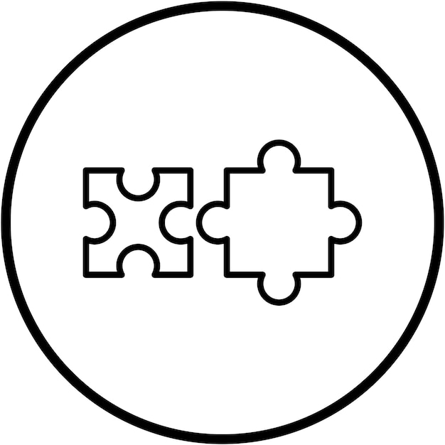 Estilo del icono de la pieza de rompecabezas de diseño vectorial