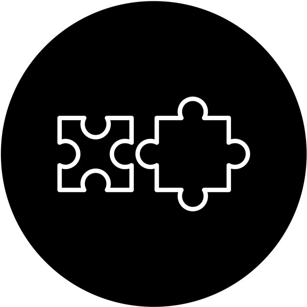 Estilo del icono de la pieza de rompecabezas de diseño vectorial