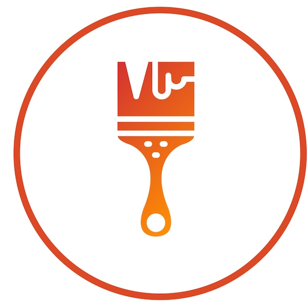Estilo del icono del pincel de diseño vectorial
