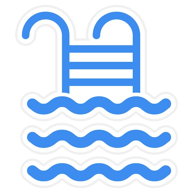 Estilo del icono de la piscina de diseño vectorial