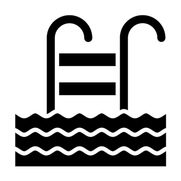 Estilo del icono de la piscina de diseño vectorial