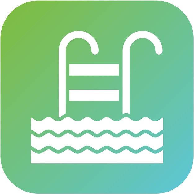 Estilo del icono de la piscina de diseño vectorial