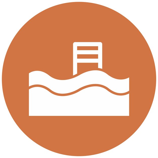 Estilo del icono de la piscina de diseño vectorial