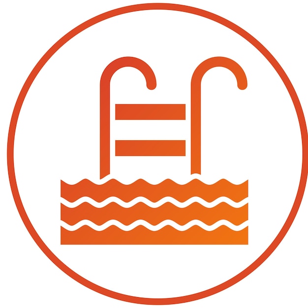 Estilo del icono de la piscina de diseño vectorial