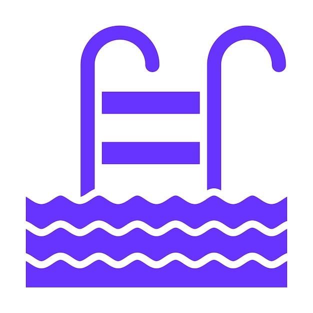 Estilo del icono de la piscina de diseño vectorial