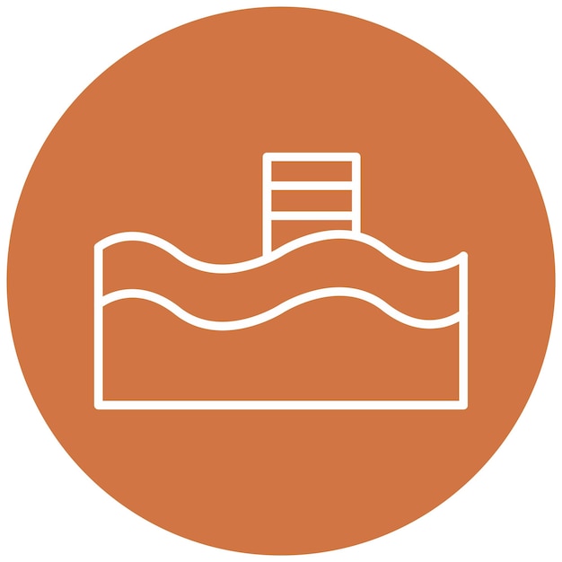 Estilo del icono de la piscina de diseño vectorial