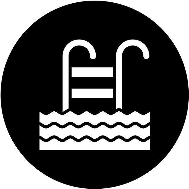 Estilo del icono de la piscina de diseño vectorial