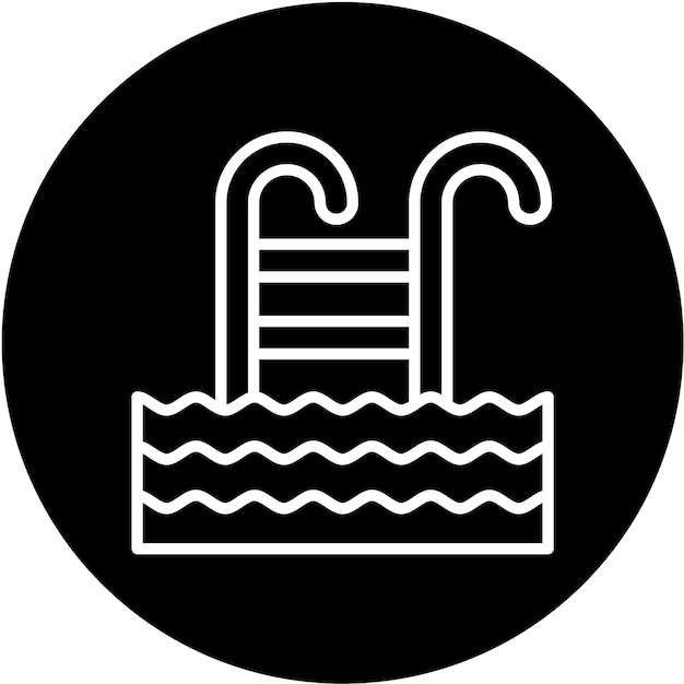 Estilo del icono de la piscina de diseño vectorial