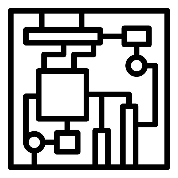 Estilo del icono de la placa base de diseño vectorial