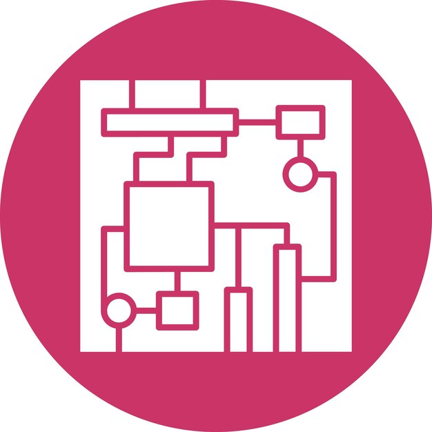 Estilo del icono de la placa base de diseño vectorial