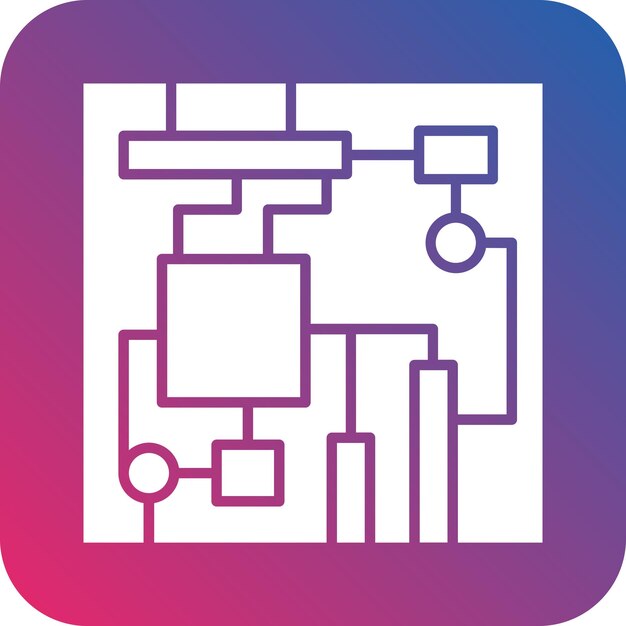 Estilo del icono de la placa base de diseño vectorial