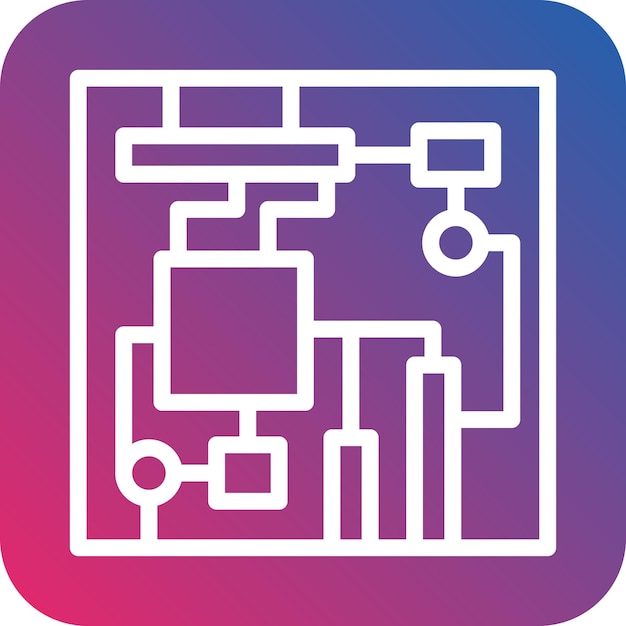 Estilo del icono de la placa base de diseño vectorial