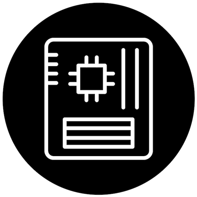 Estilo del icono de la placa base de diseño vectorial