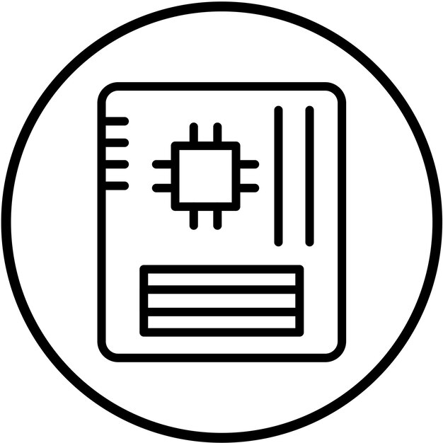 Estilo del icono de la placa base de diseño vectorial