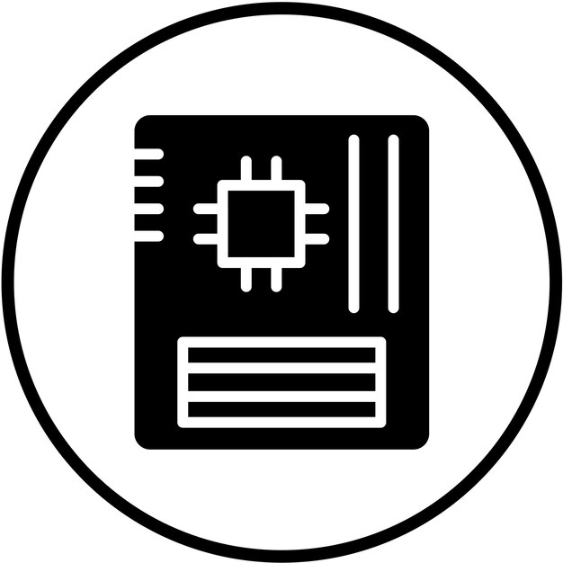 Estilo del icono de la placa base de diseño vectorial