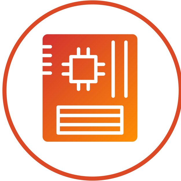 Estilo del icono de la placa base de diseño vectorial