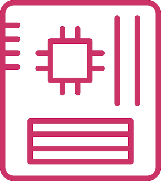 Estilo del icono de la placa base de diseño vectorial