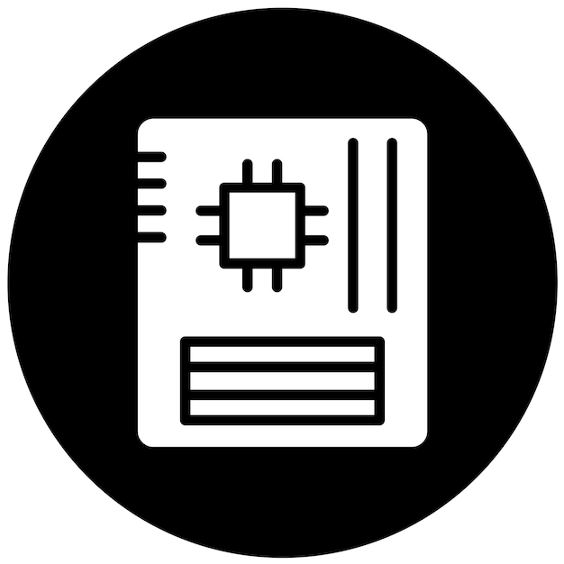 Estilo del icono de la placa base de diseño vectorial