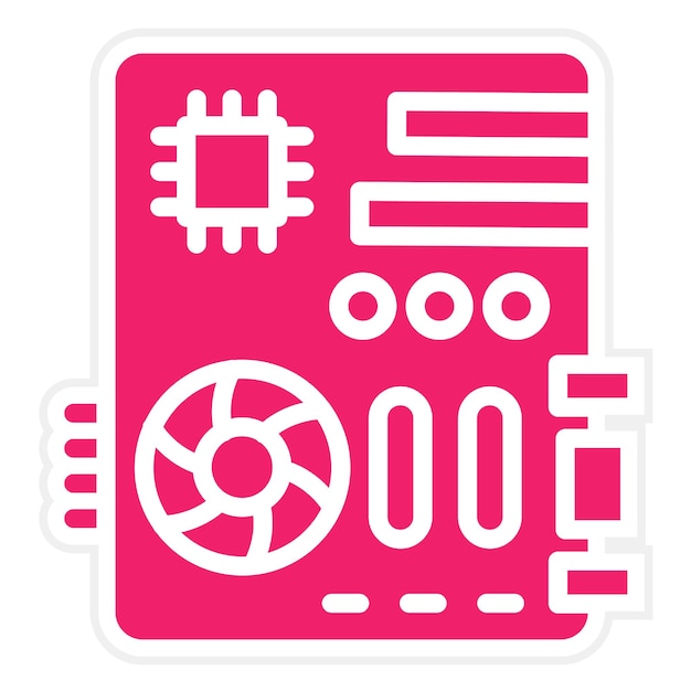 Estilo de icono de la placa base de juegos de diseño vectorial