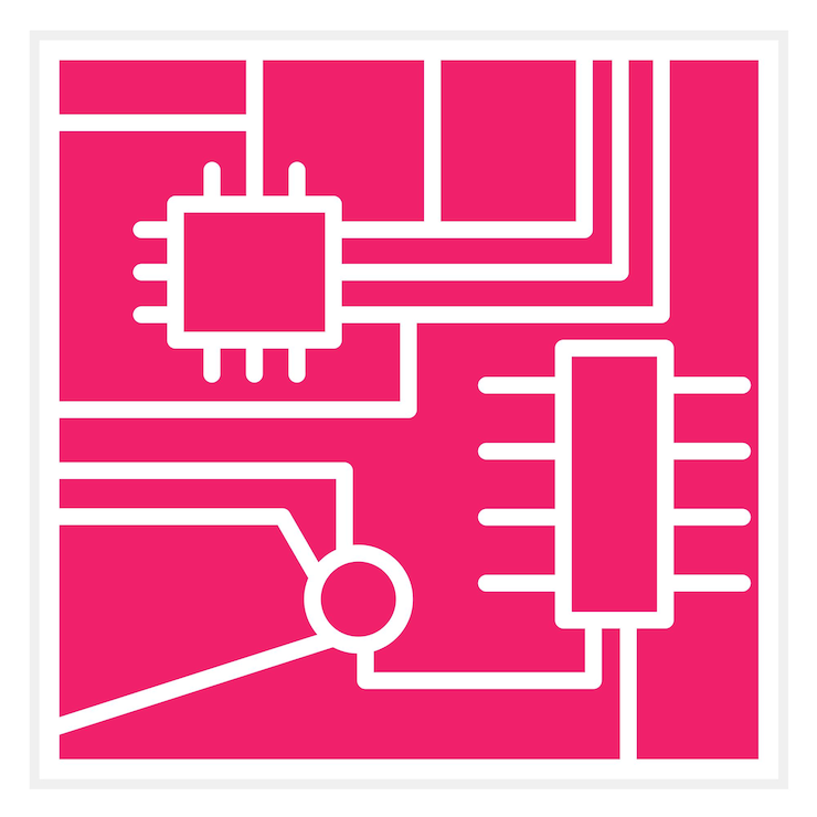 Vector estilo del icono de la placa de circuitos de diseño vectorial